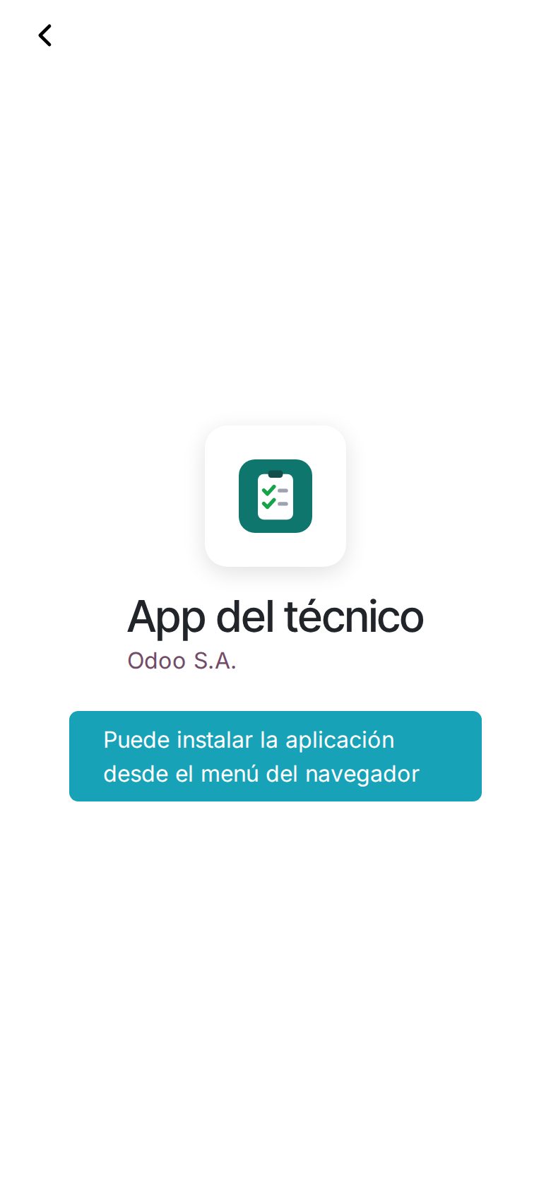 Instalación de la app del técnico en el móvil.