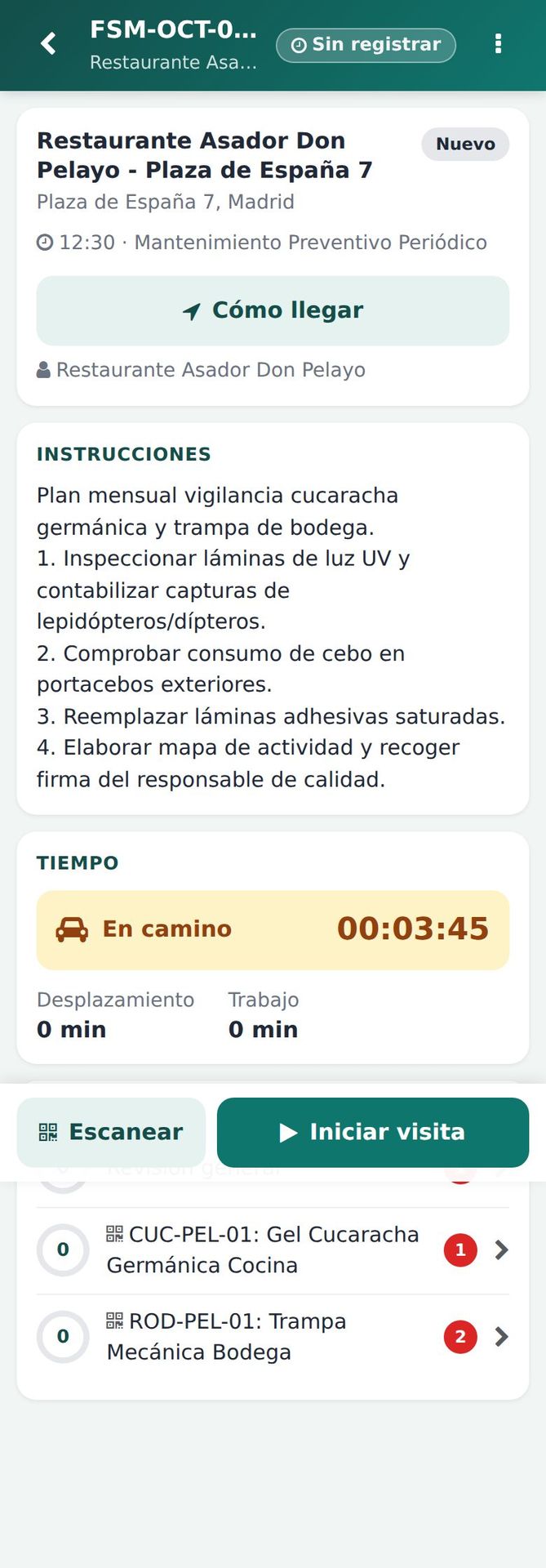 Visita FSM-OCT-0115: Laura va de camino; el reloj de desplazamiento corre.